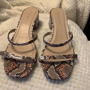 Strappy low heel sandals